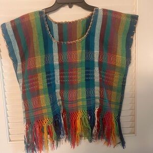 MEXICANA Multicolor Striped Fringe Top